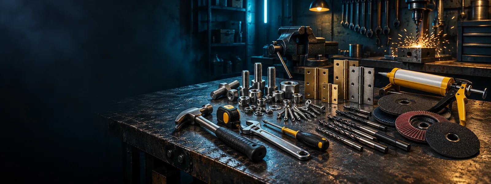 Illustrative tools and workshop equipment